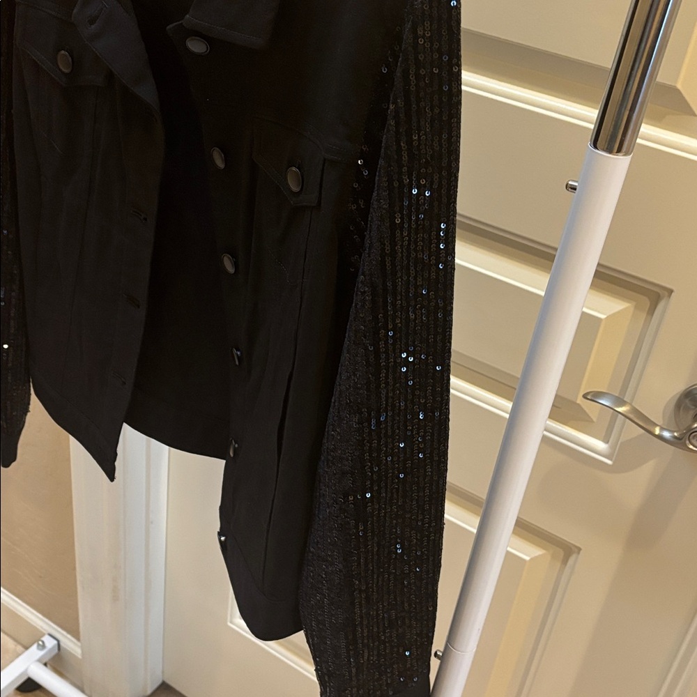 Multiples Black sequin Jacket M - image 2